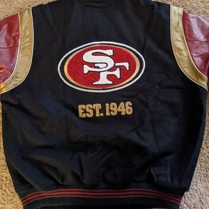 Leather reversible SF 49ers jacket